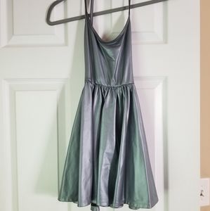 American Apparel Silver mini skater dress